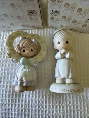 Precious Moments Angel Figurines Set w Box Tag COA Religious Gift